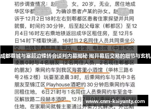 成都蓉城与塞超边锋转会谈判内幕揭秘 揭开幕后交易的细节与玄机