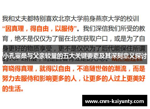小孔塞桑与父亲较量的五大关键要素及其深刻意义探讨