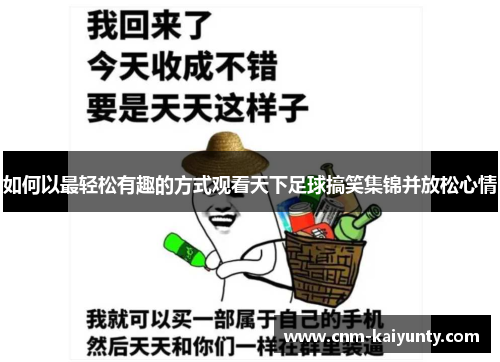如何以最轻松有趣的方式观看天下足球搞笑集锦并放松心情